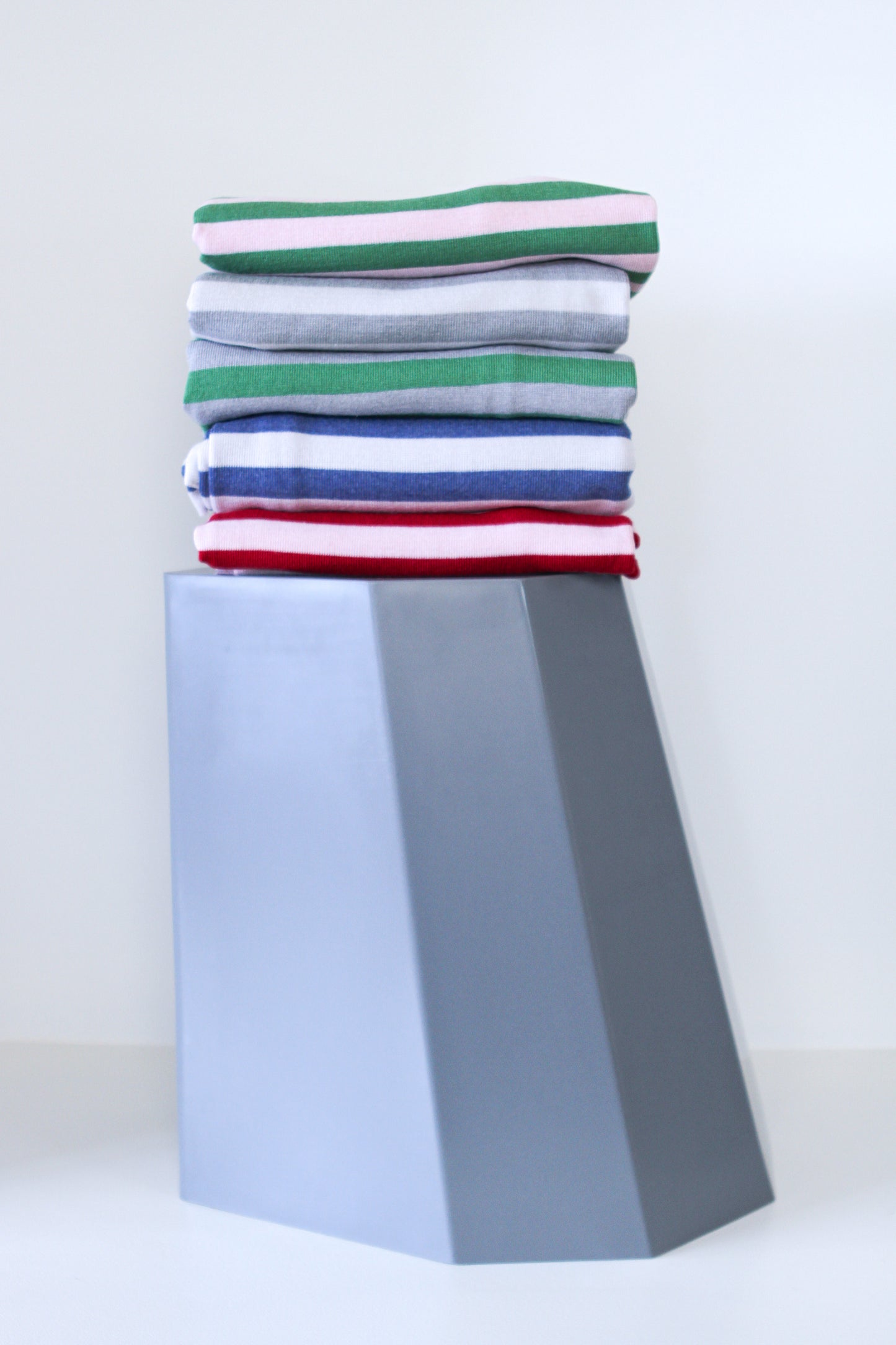 The Classic Stripey in Leaf & Baby Pink Baby Blanket